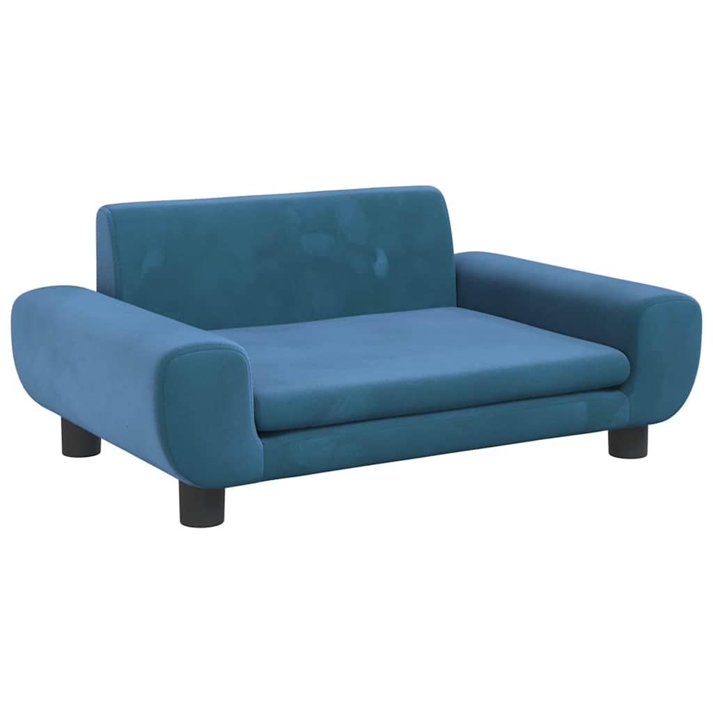 Kinderbank 70x45x33 cm fluweel blauw is nu te koop bij PeponiXL, paradijselijk wonen!