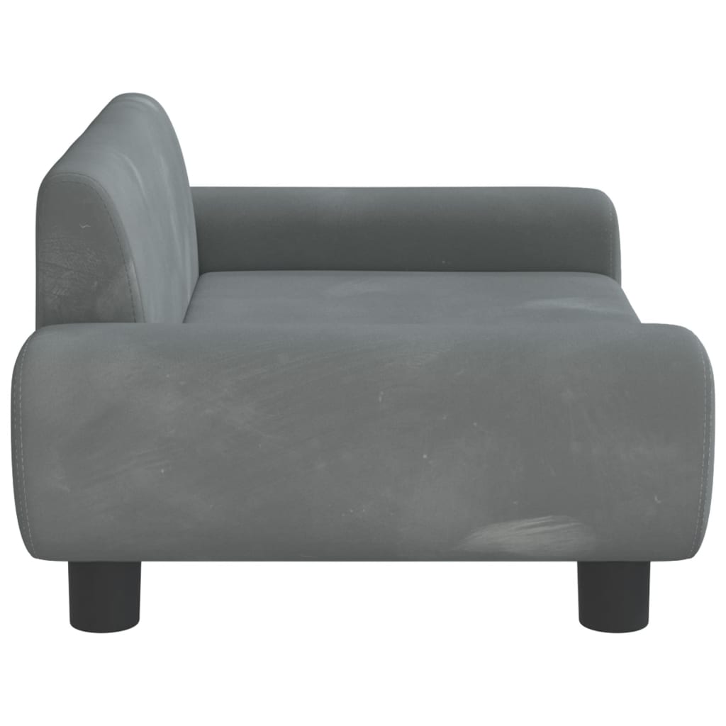Kinderbank 70x45x33 cm fluweel donkergrijs is nu te koop bij PeponiXL, paradijselijk wonen!