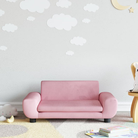 Kinderbank 70x45x33 cm fluweel roze is nu te koop bij PeponiXL, paradijselijk wonen!