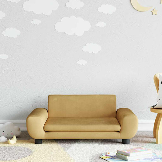 Kinderbank 70x45x33 cm fluweel bruin is nu te koop bij PeponiXL, paradijselijk wonen!