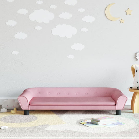 Kinderbank 100x50x26 cm fluweel roze is nu te koop bij PeponiXL, paradijselijk wonen!