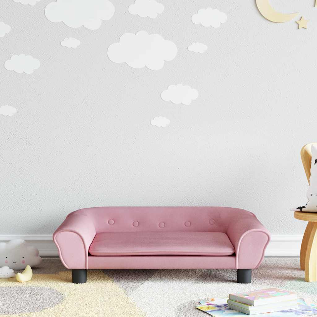 Kinderbank 70x45x26 cm fluweel roze is nu te koop bij PeponiXL, paradijselijk wonen!