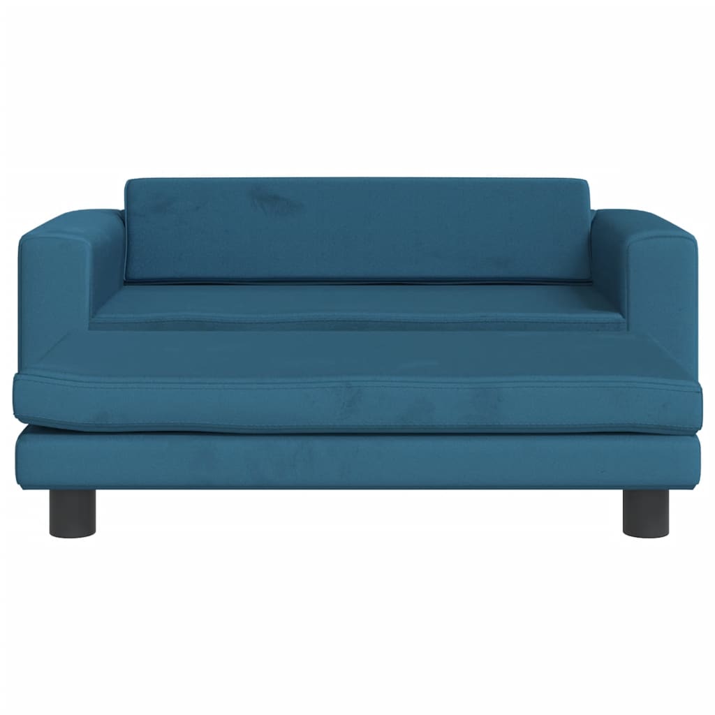 Kinderbank met voetensteun 100x50x30 cm fluweel blauw is nu te koop bij PeponiXL, paradijselijk wonen!