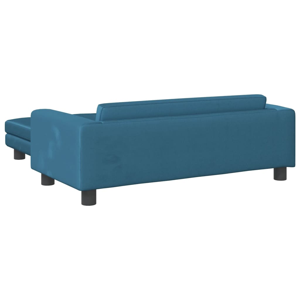 Kinderbank met voetensteun 100x50x30 cm fluweel blauw is nu te koop bij PeponiXL, paradijselijk wonen!