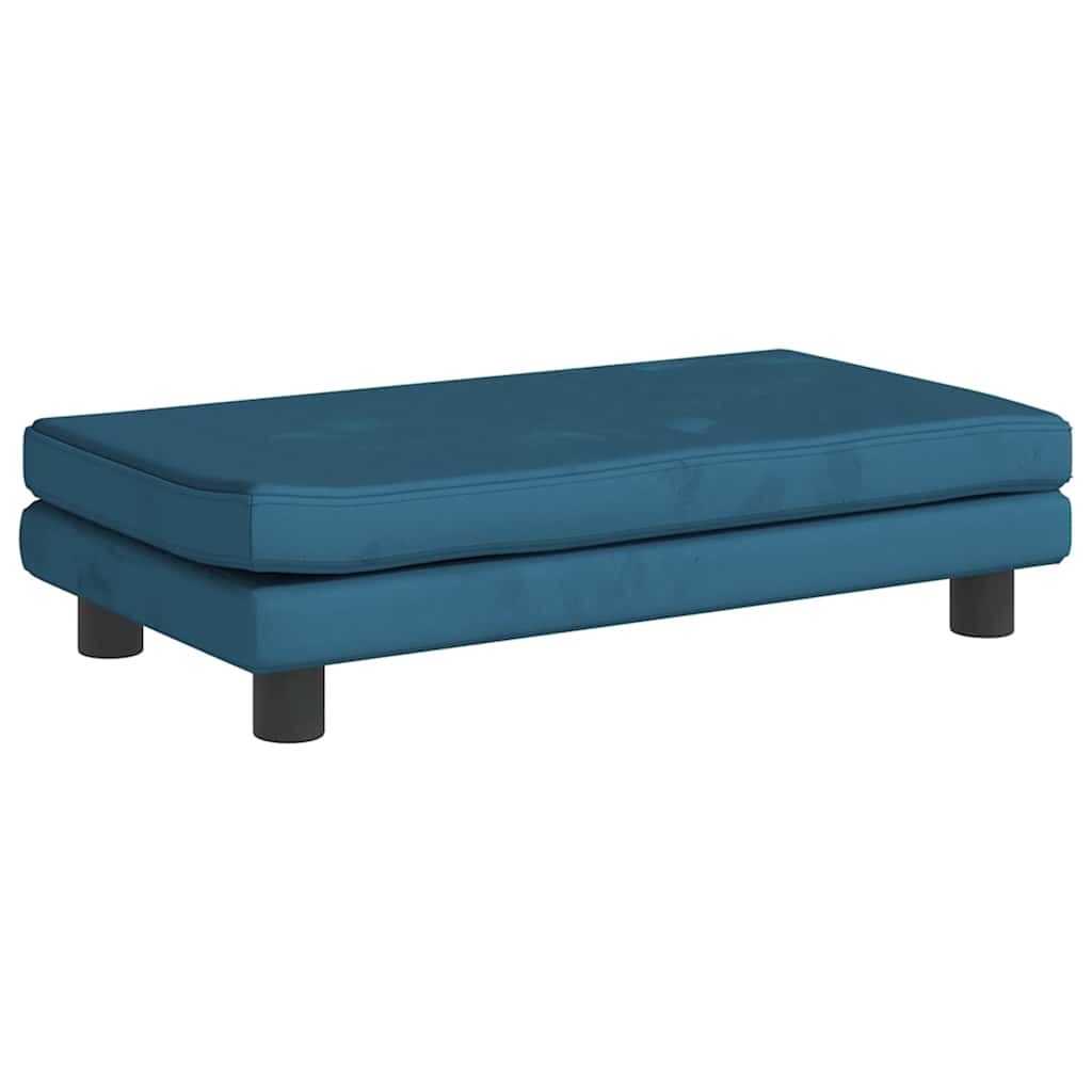 Kinderbank met voetensteun 100x50x30 cm fluweel blauw is nu te koop bij PeponiXL, paradijselijk wonen!