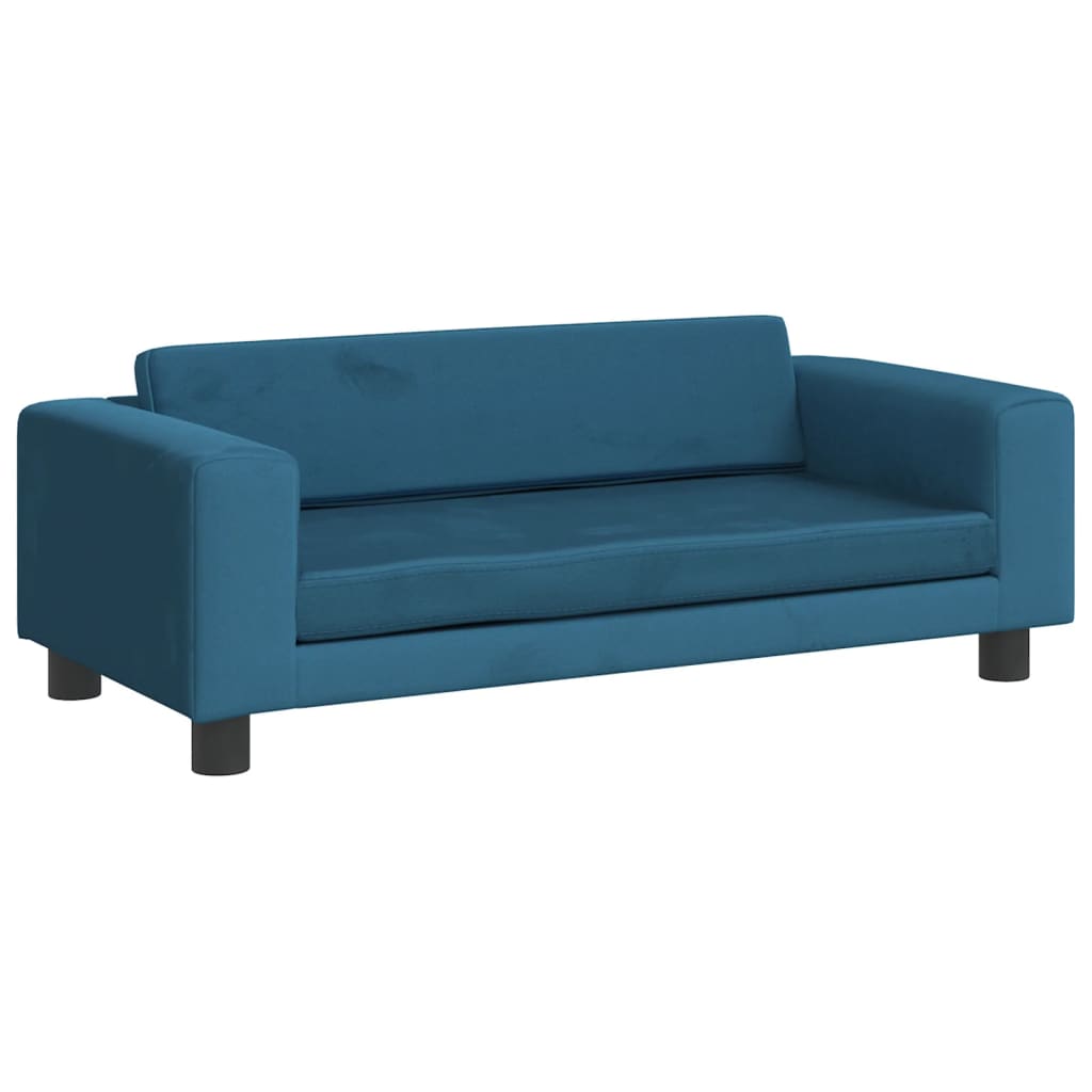 Kinderbank met voetensteun 100x50x30 cm fluweel blauw is nu te koop bij PeponiXL, paradijselijk wonen!