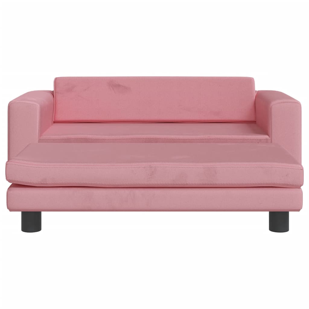 Kinderbank met voetensteun 100x50x30 cm fluweel roze is nu te koop bij PeponiXL, paradijselijk wonen!