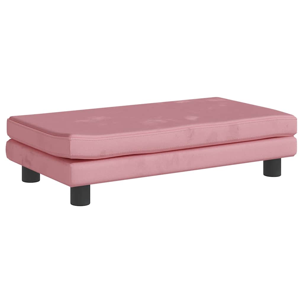 Kinderbank met voetensteun 100x50x30 cm fluweel roze is nu te koop bij PeponiXL, paradijselijk wonen!
