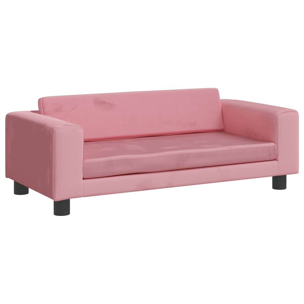 Kinderbank met voetensteun 100x50x30 cm fluweel roze is nu te koop bij PeponiXL, paradijselijk wonen!
