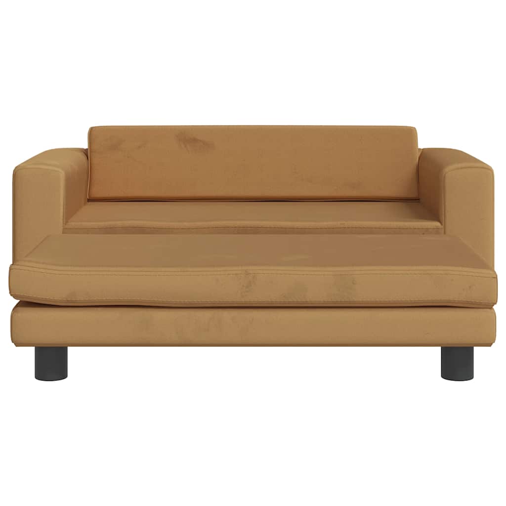Kinderbank met voetensteun 100x50x30 cm fluweel bruin is nu te koop bij PeponiXL, paradijselijk wonen!