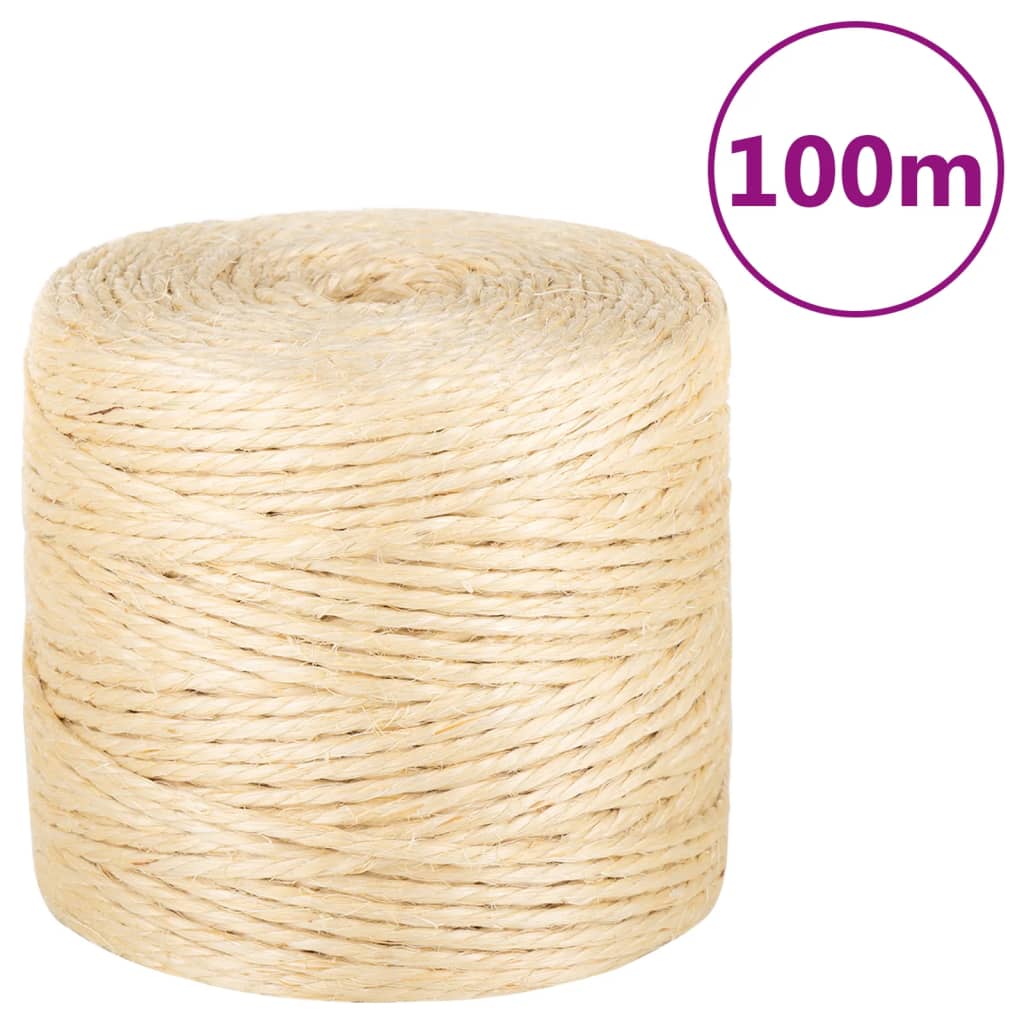 Touw 4 mm 100 m 100% sisal is nu te koop bij PeponiXL, paradijselijk wonen!