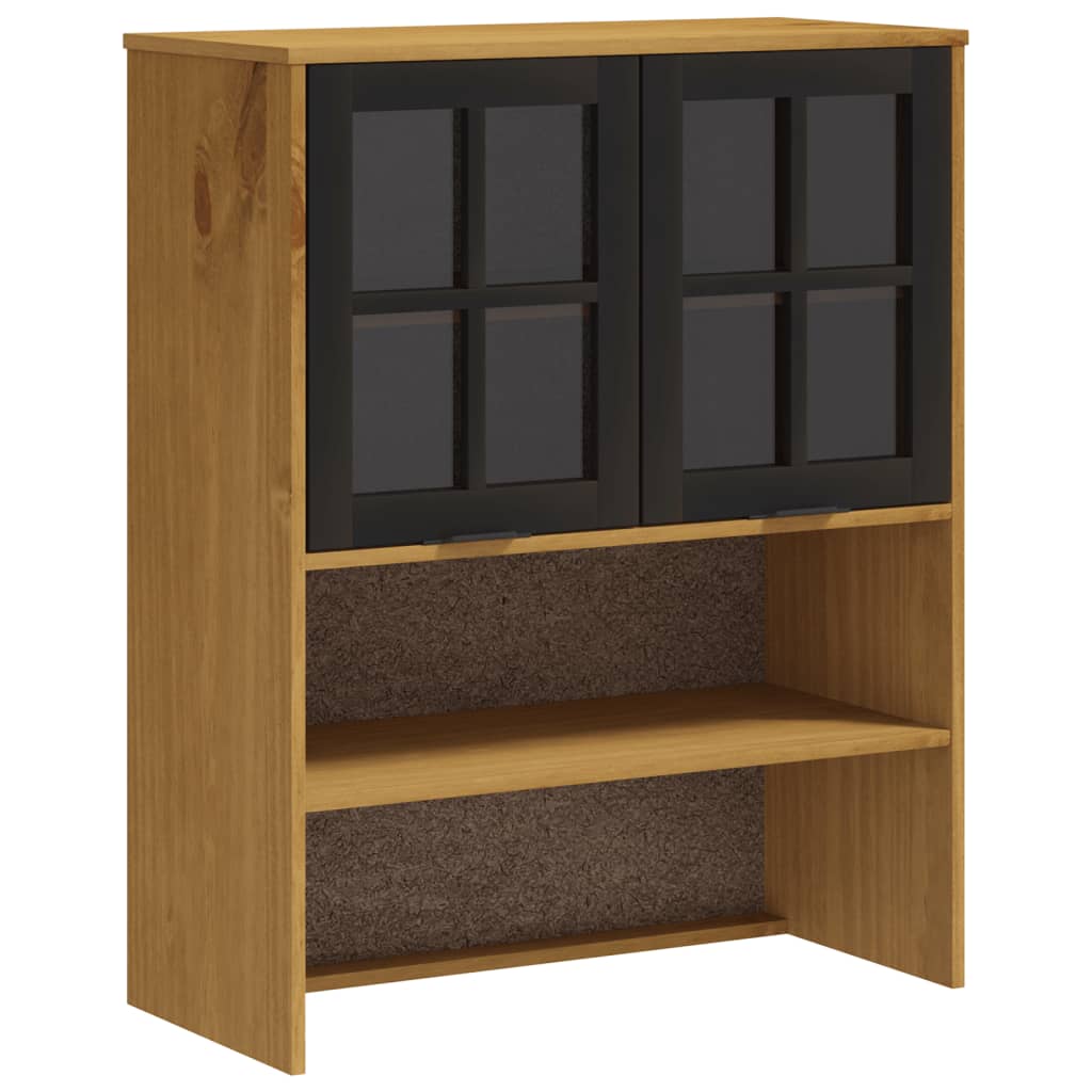 Hoge kast met glazen deuren FLAM 80x40x180 cm grenenhout is nu te koop bij PeponiXL, paradijselijk wonen!