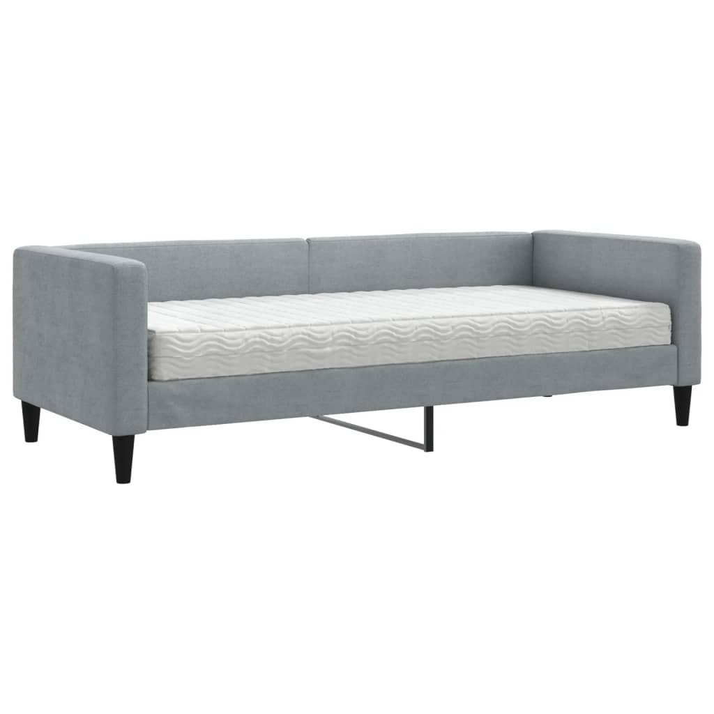 Slaapbank met matras 80x200 cm stof lichtgrijs is nu te koop bij PeponiXL, paradijselijk wonen!