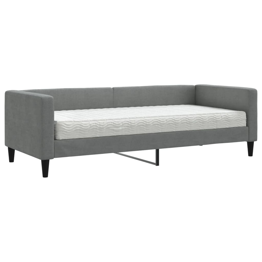 Slaapbank met matras 80x200 cm stof donkergrijs is nu te koop bij PeponiXL, paradijselijk wonen!