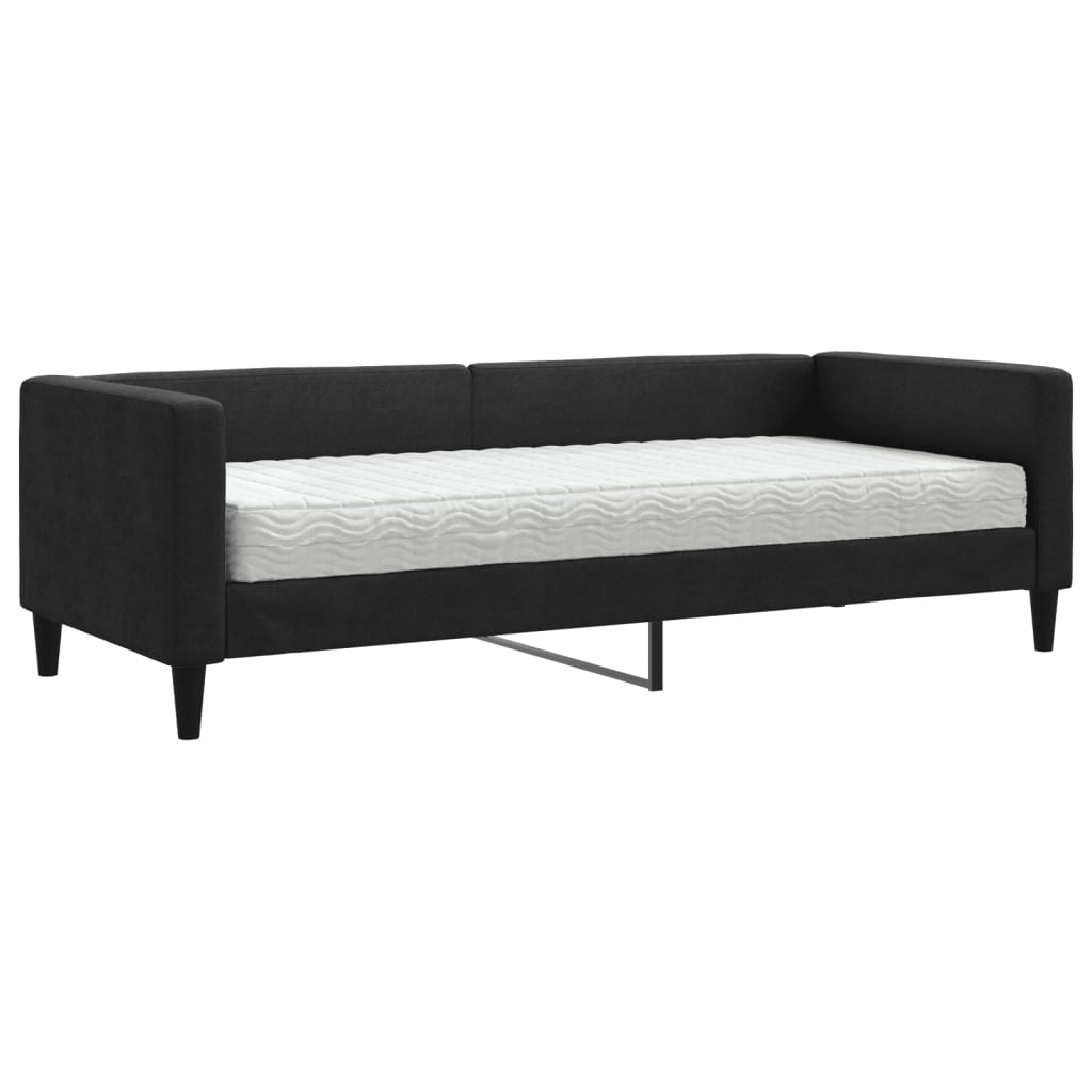Slaapbank met matras 80x200 cm stof zwart is nu te koop bij PeponiXL, paradijselijk wonen!