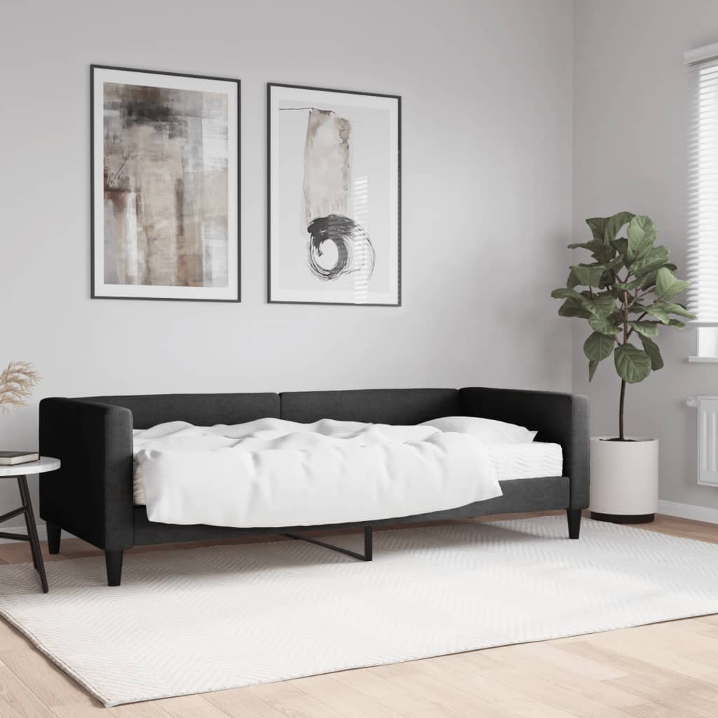 Slaapbank met matras 80x200 cm stof zwart is nu te koop bij PeponiXL, paradijselijk wonen!