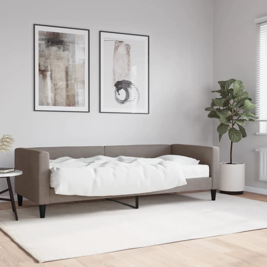 Slaapbank met matras 80x200 cm stof taupe is nu te koop bij PeponiXL, paradijselijk wonen!