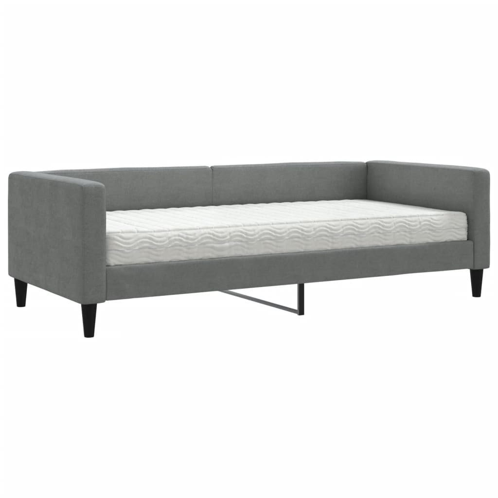 Slaapbank met matras 90x200 cm stof donkergrijs is nu te koop bij PeponiXL, paradijselijk wonen!