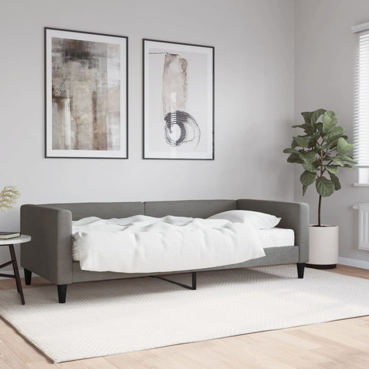 Slaapbank met matras 90x200 cm stof donkergrijs is nu te koop bij PeponiXL, paradijselijk wonen!