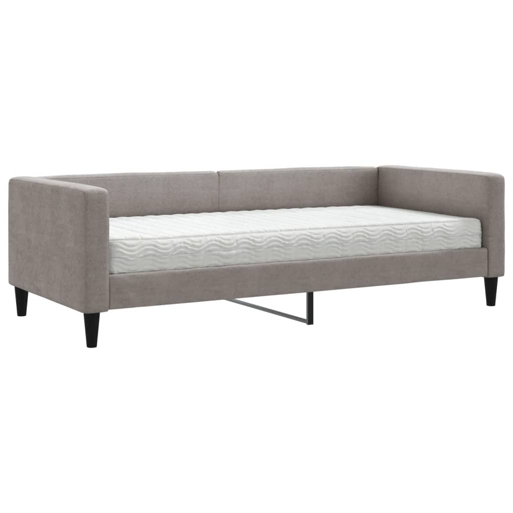 Slaapbank met matras 90x200 cm stof taupe is nu te koop bij PeponiXL, paradijselijk wonen!