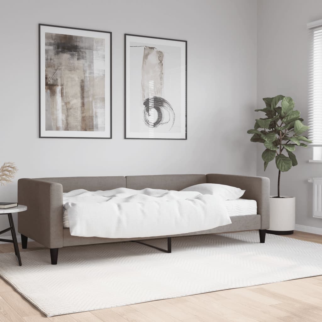Slaapbank met matras 90x200 cm stof taupe is nu te koop bij PeponiXL, paradijselijk wonen!