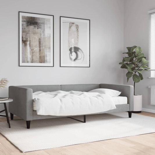 Slaapbank met matras 100x200 cm stof lichtgrijs is nu te koop bij PeponiXL, paradijselijk wonen!