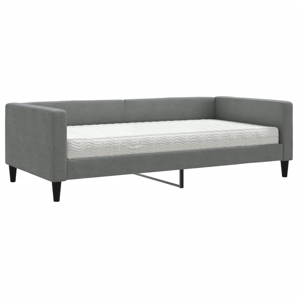 Slaapbank met matras 100x200 cm stof donkergrijs is nu te koop bij PeponiXL, paradijselijk wonen!