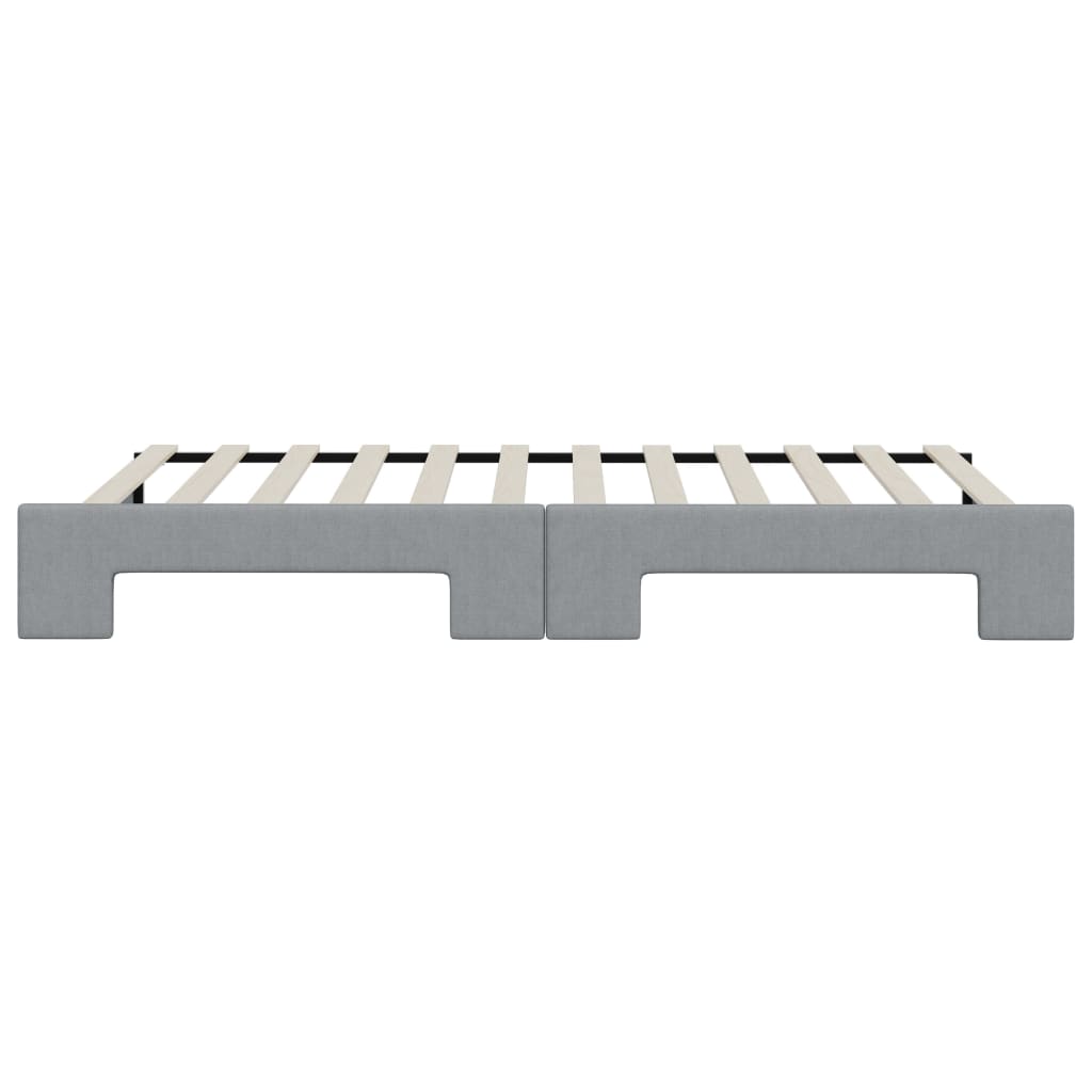 Slaapbank met onderschuifbed 80x200 cm stof lichtgrijs is nu te koop bij PeponiXL, paradijselijk wonen!