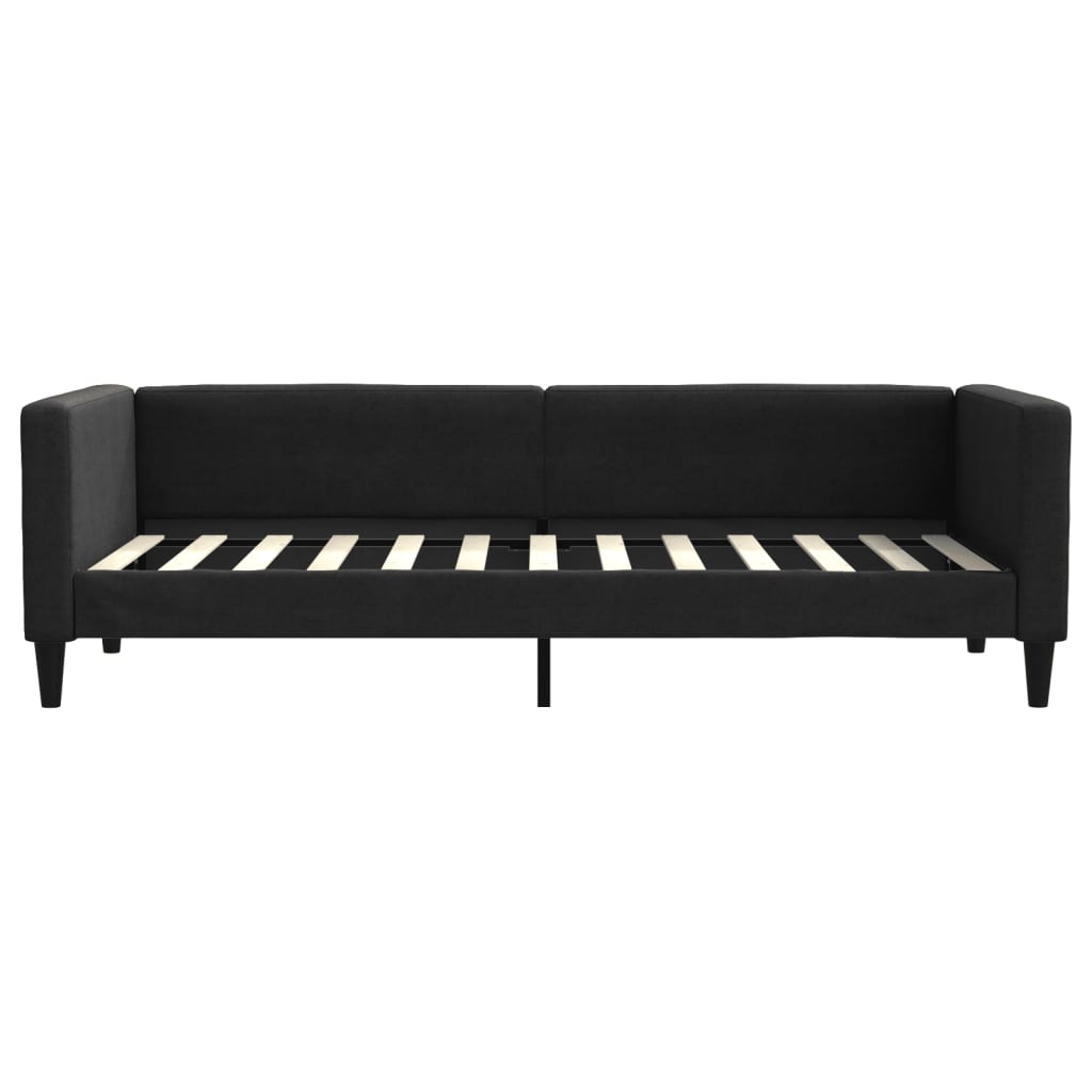 Slaapbank met onderschuifbed 80x200 cm stof zwart is nu te koop bij PeponiXL, paradijselijk wonen!