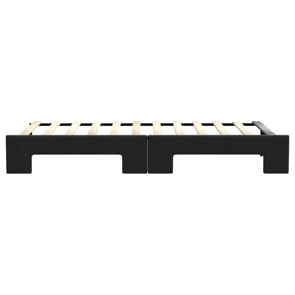 Slaapbank met onderschuifbed 80x200 cm stof zwart is nu te koop bij PeponiXL, paradijselijk wonen!