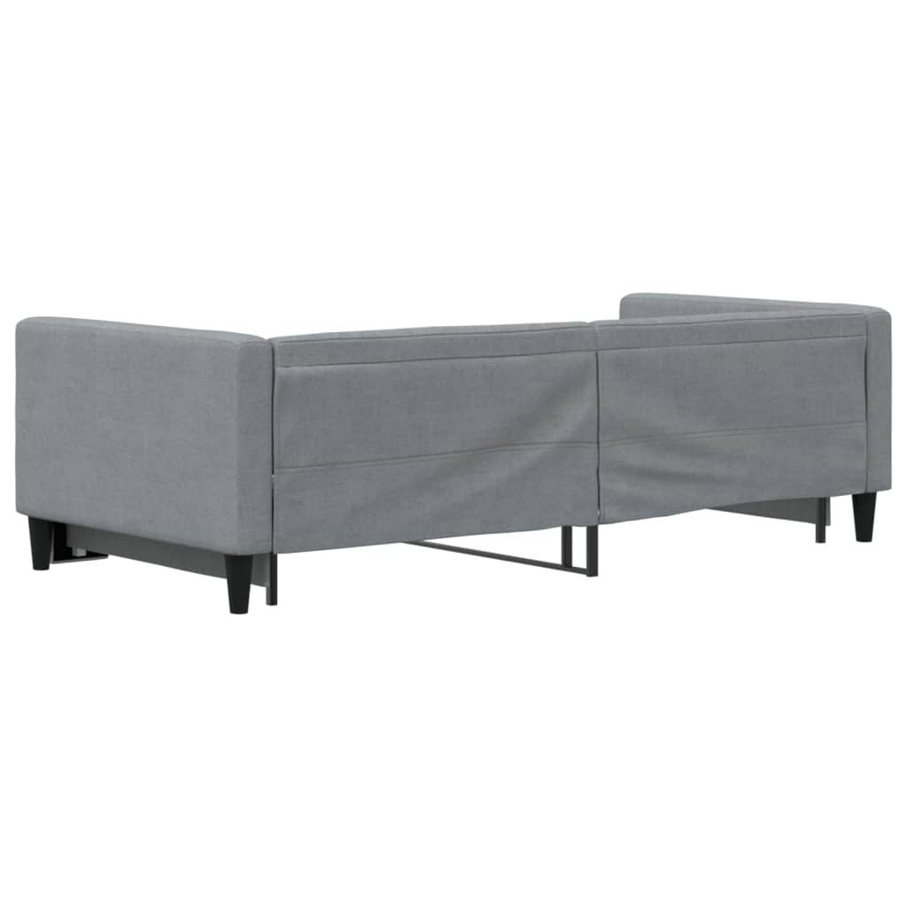 Slaapbank met onderschuifbed 90x200 cm stof lichtgrijs is nu te koop bij PeponiXL, paradijselijk wonen!