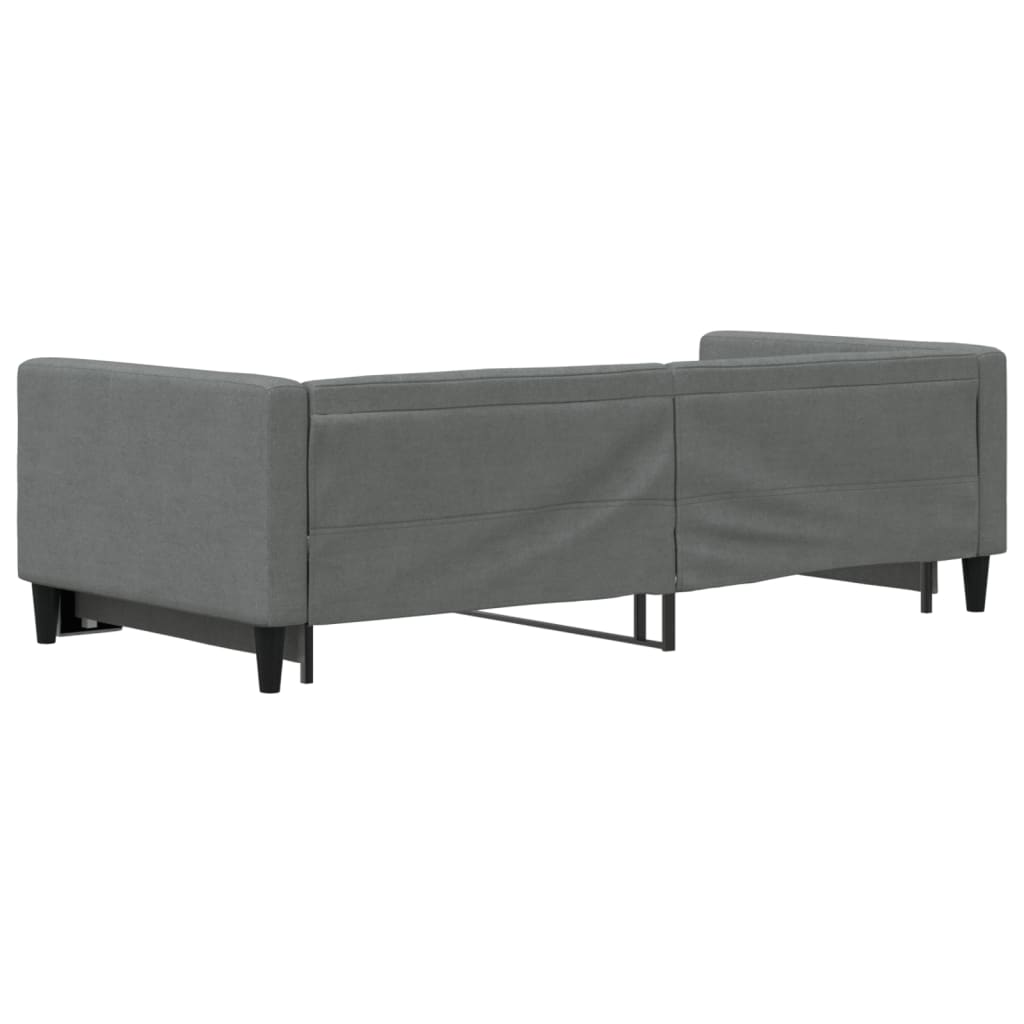 Slaapbank met onderschuifbed 90x200 cm stof donkergrijs is nu te koop bij PeponiXL, paradijselijk wonen!