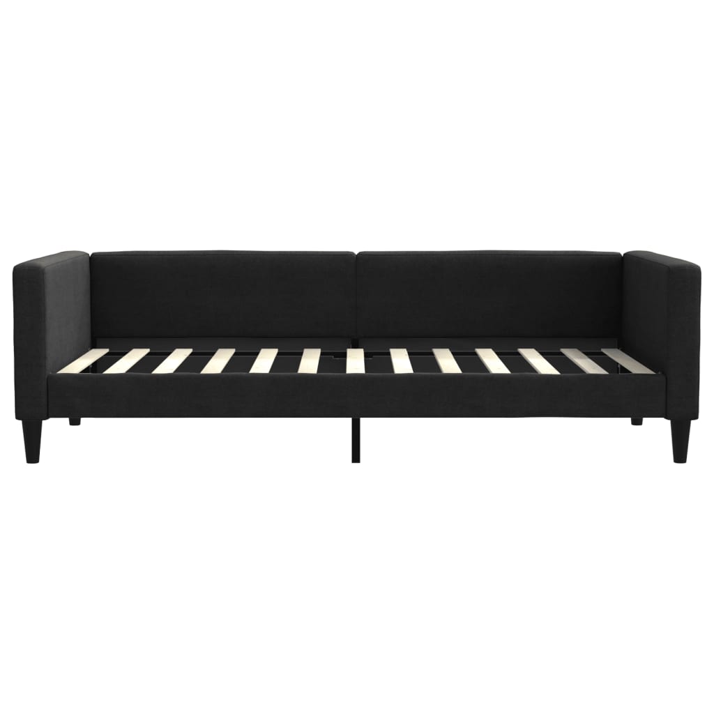 Slaapbank met onderschuifbed 90x200 cm stof zwart is nu te koop bij PeponiXL, paradijselijk wonen!