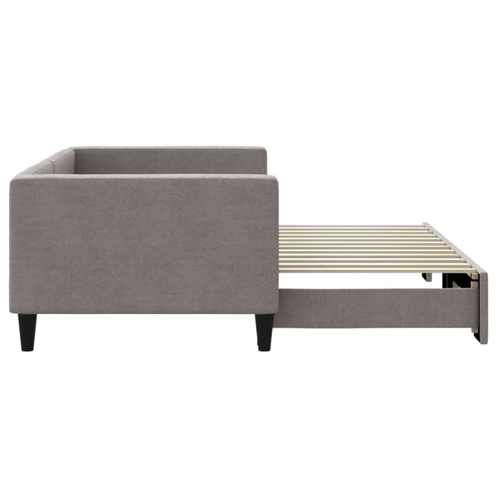 Slaapbank met onderschuifbed 90x200 cm stof taupe is nu te koop bij PeponiXL, paradijselijk wonen!