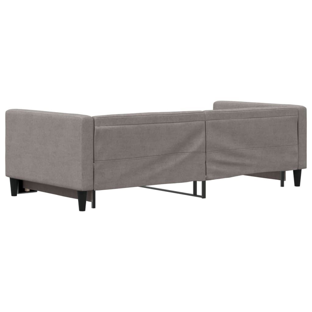 Slaapbank met onderschuifbed 90x200 cm stof taupe is nu te koop bij PeponiXL, paradijselijk wonen!