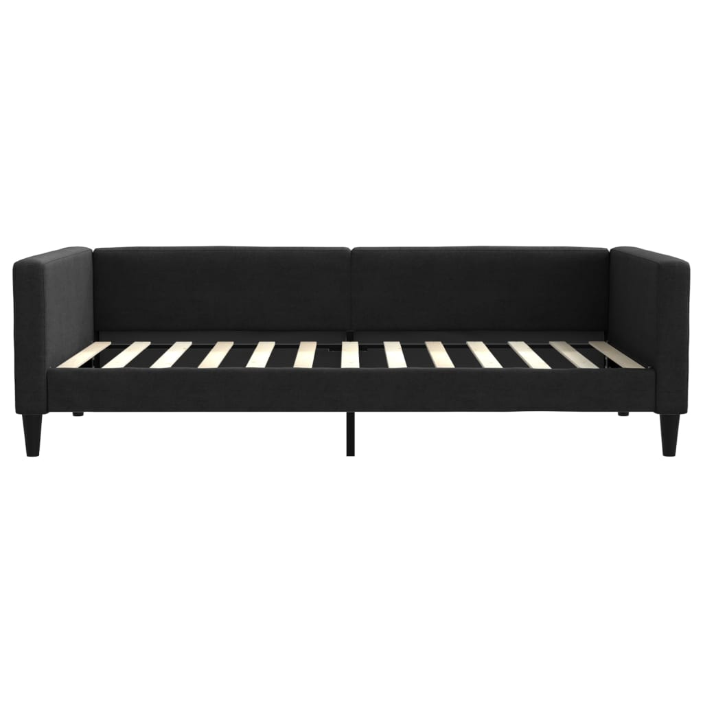 Slaapbank met onderschuifbed 100x200 cm stof zwart is nu te koop bij PeponiXL, paradijselijk wonen!