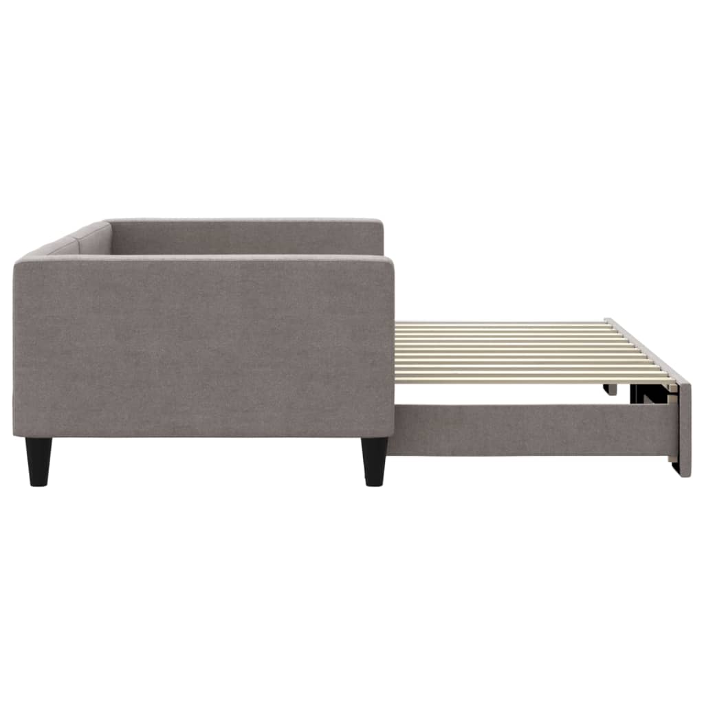 Slaapbank met onderschuifbed 100x200 cm stof taupe is nu te koop bij PeponiXL, paradijselijk wonen!