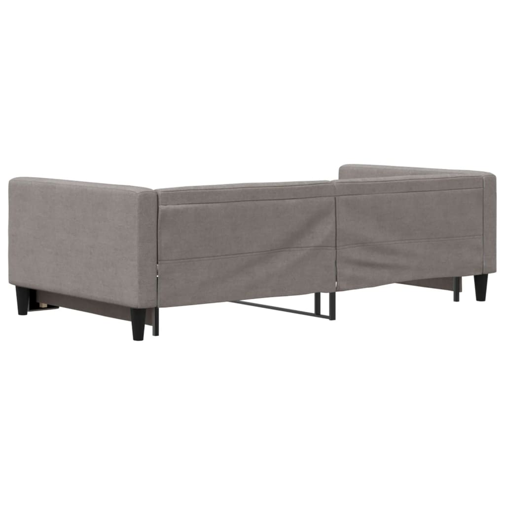 Slaapbank met onderschuifbed 100x200 cm stof taupe is nu te koop bij PeponiXL, paradijselijk wonen!
