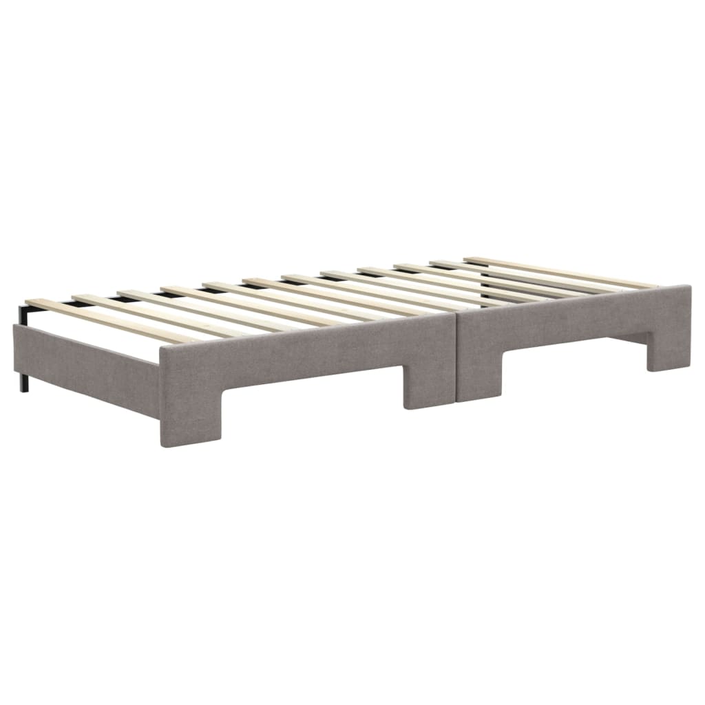 Slaapbank met onderschuifbed 100x200 cm stof taupe is nu te koop bij PeponiXL, paradijselijk wonen!