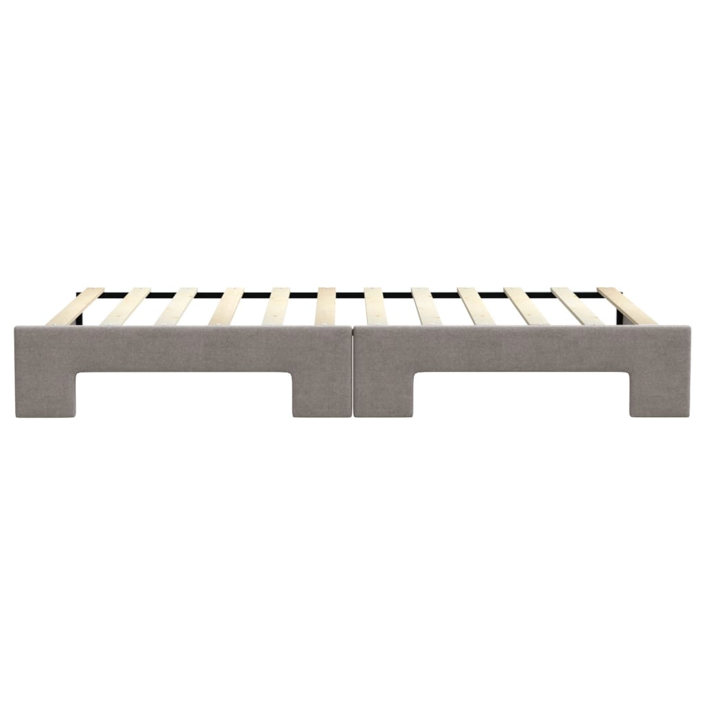 Slaapbank met onderschuifbed 100x200 cm stof taupe is nu te koop bij PeponiXL, paradijselijk wonen!