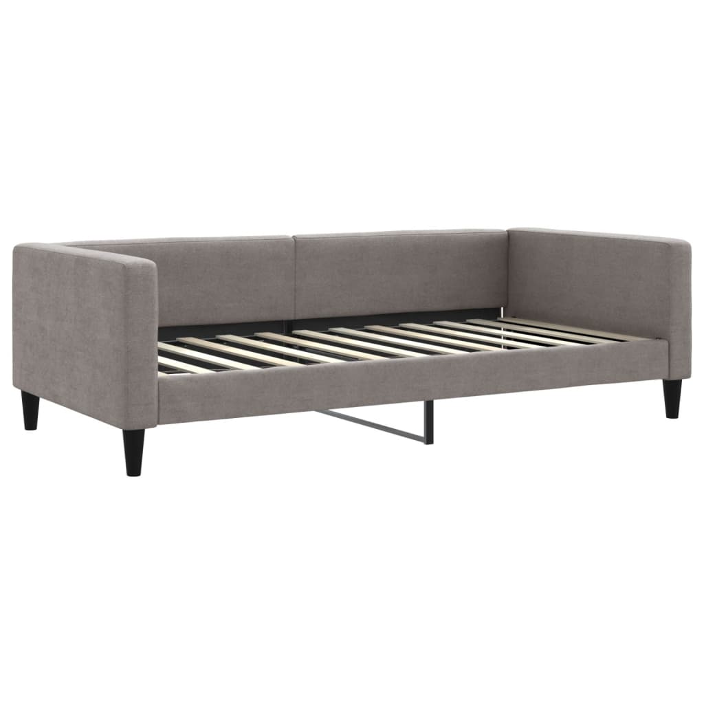 Slaapbank met onderschuifbed en matrassen 100x200 cm stof taupe is nu te koop bij PeponiXL, paradijselijk wonen!