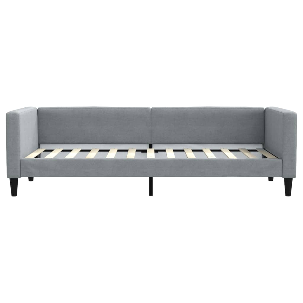 Slaapbank met onderschuifbed en lades 80x200 cm stof lichtgrijs is nu te koop bij PeponiXL, paradijselijk wonen!