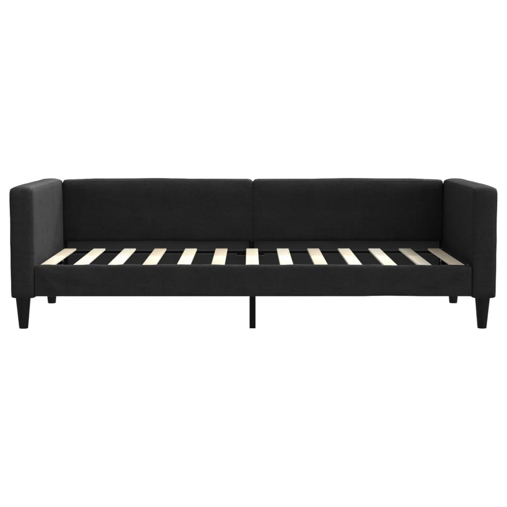 Slaapbank met onderschuifbed en lades 80x200 cm stof zwart is nu te koop bij PeponiXL, paradijselijk wonen!