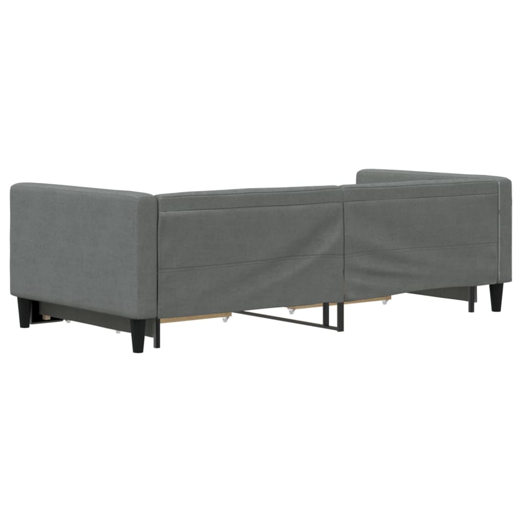 Slaapbank onderschuifbed en lades 90x200 cm stof donkergrijs is nu te koop bij PeponiXL, paradijselijk wonen!