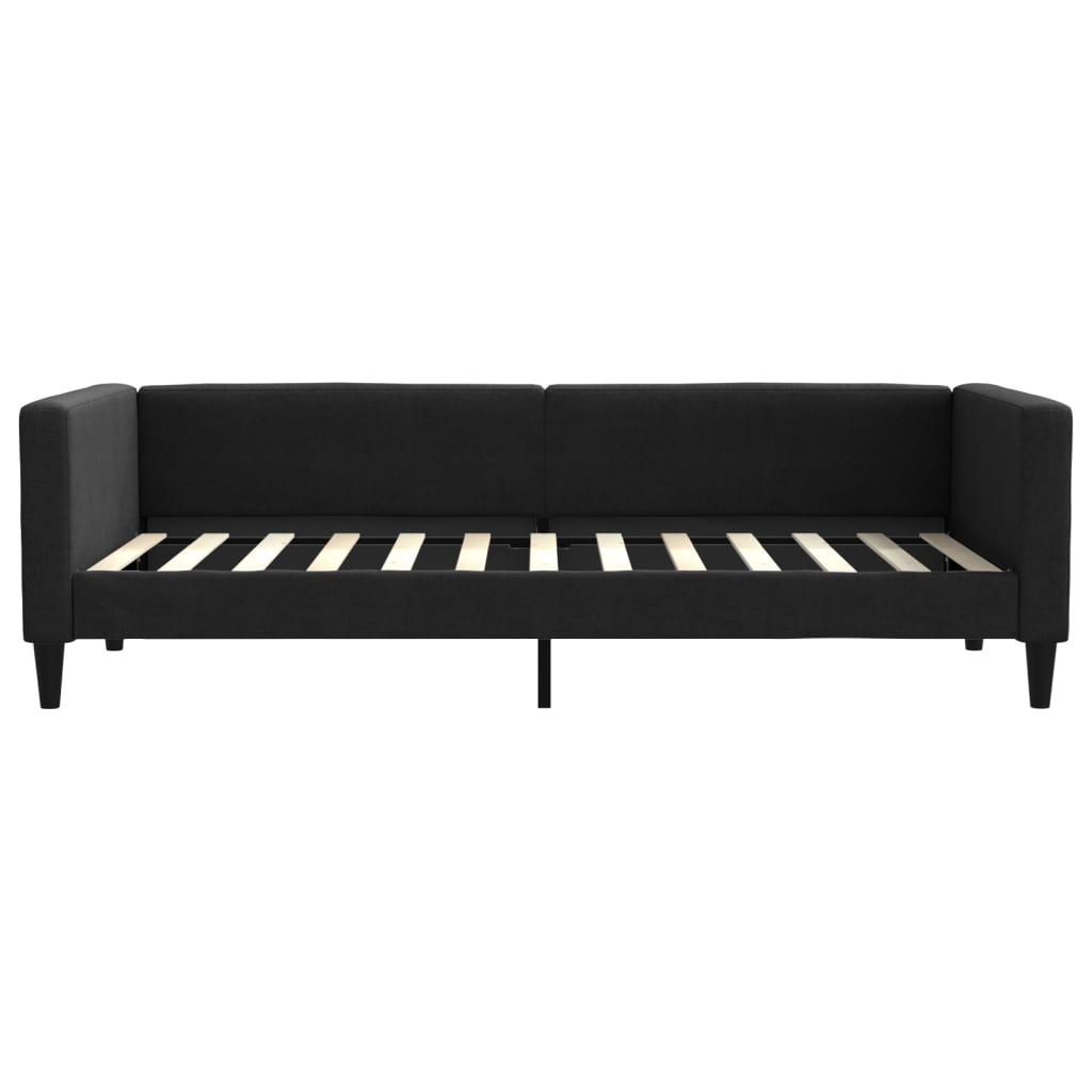 Slaapbank met onderschuifbed en lades 90x200 cm stof zwart is nu te koop bij PeponiXL, paradijselijk wonen!