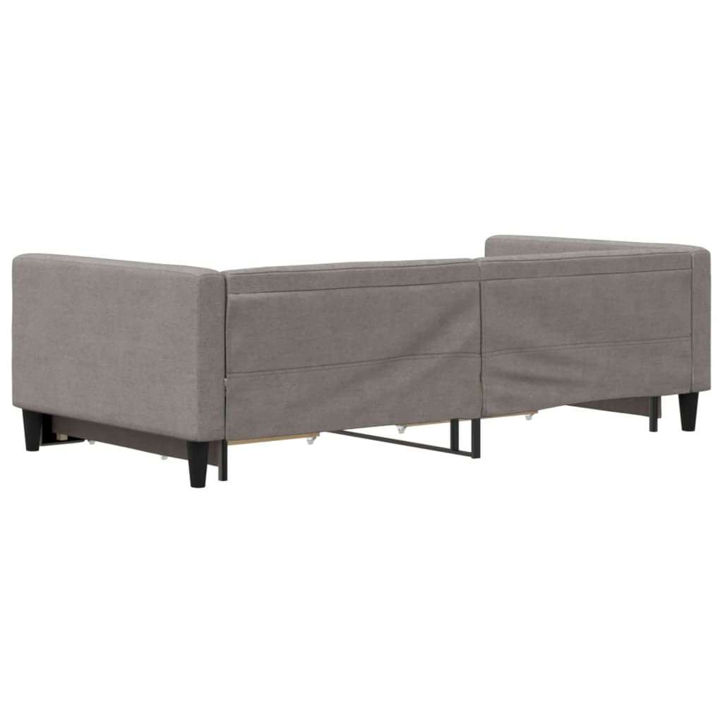 Slaapbank met onderschuifbed en lades 100x200 cm stof taupe is nu te koop bij PeponiXL, paradijselijk wonen!