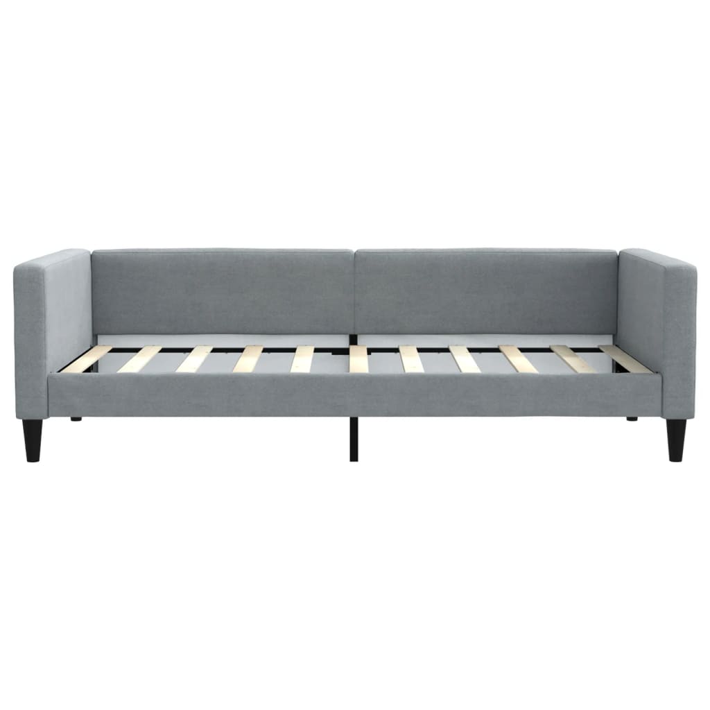 Slaapbank met onderschuifbed en lades 90x190 cm stof lichtgrijs is nu te koop bij PeponiXL, paradijselijk wonen!