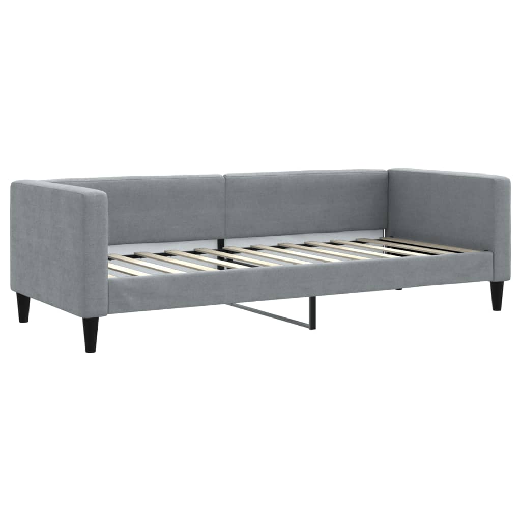Slaapbank met onderschuifbed en lades 80x200 cm stof lichtgrijs is nu te koop bij PeponiXL, paradijselijk wonen!