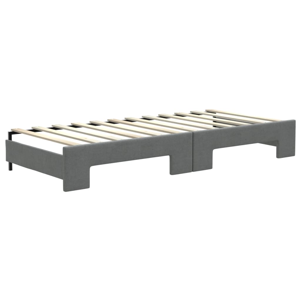 Slaapbank onderschuifbed en lades 80x200 cm stof donkergrijs is nu te koop bij PeponiXL, paradijselijk wonen!