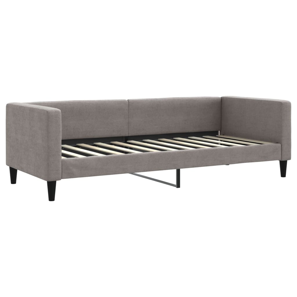 Slaapbank met onderschuifbed en lades 80x200 cm stof taupe is nu te koop bij PeponiXL, paradijselijk wonen!